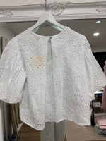 Load image into Gallery viewer, Broderie Puff Shoulder Reversible Blouse - New Season
