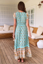 Load image into Gallery viewer, Aquarius Print Carment Maxi Dress - New Season - Jaase
