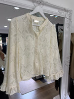 Load image into Gallery viewer, Cream Cut Lace Blouse - AW26
