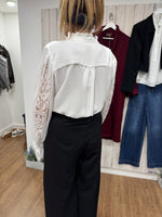 Load image into Gallery viewer, Olivia Lace Sleeve Blouse - Ema Blues - New Season
