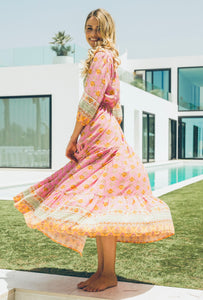 Pink Charm Print Tessa Maxi Dress - Jaase Australia - New Collection