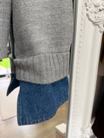 Load image into Gallery viewer, Knitted Denim Trim Polo - 2 Colours - Elan - AW26

