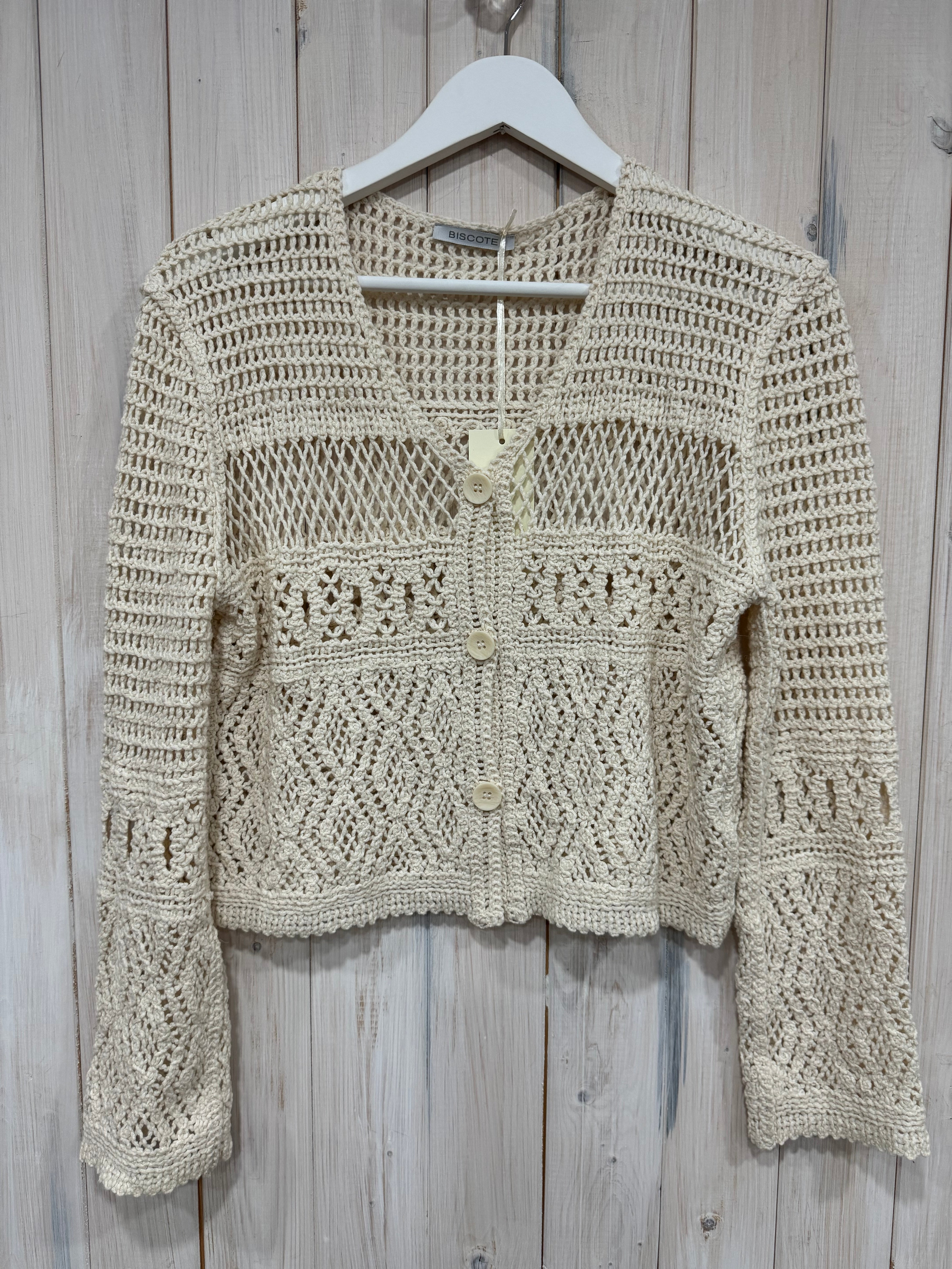 Corey Crochet Cardigan - New Colour - Biscote