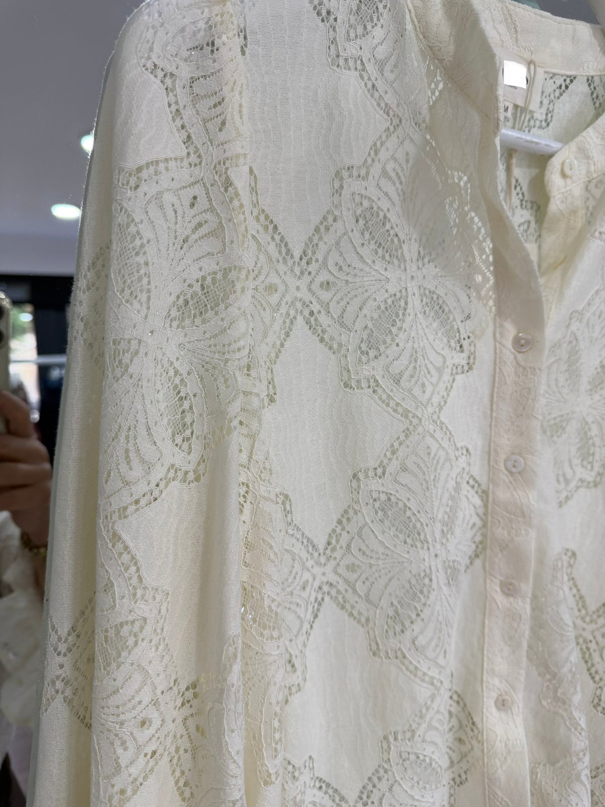Cream Cut Lace Blouse - AW26