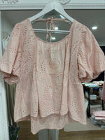 Load image into Gallery viewer, Pink Broderie Blouse - New Season
