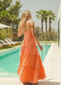 Peach Paradise Print Straps Maxi Dress - Jaase Australia - New Collection