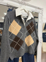Load image into Gallery viewer, Argyle Shirt Jumper - AW26
