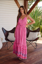 Load image into Gallery viewer, Raspberry Romance Print Avila Maxi Dress - Jaase
