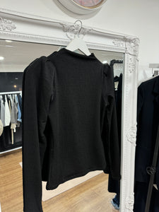 Karobin Puff Shoulder Jersey Top - New Season Kaffe