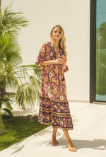 Load image into Gallery viewer, Apricot Blossom Print Liliana Midi Dress - Jaase Australia - New Season
