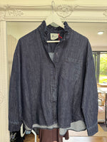 Load image into Gallery viewer, Frill Denim Over Shirt n- New Arrival
