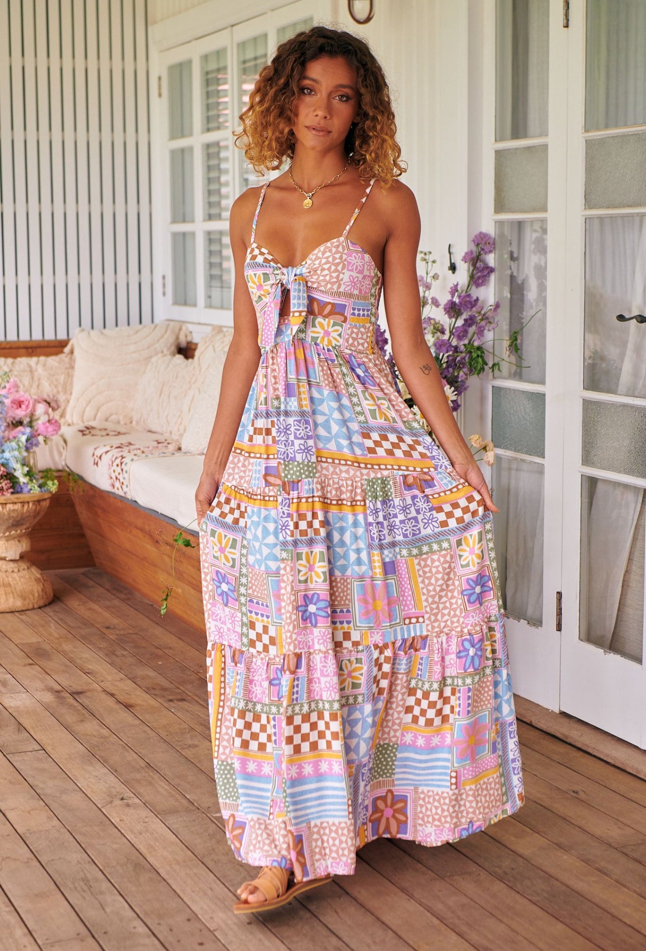 Sweet Illusions Print Bambi Maxi Dress - New Arrival - Jaase