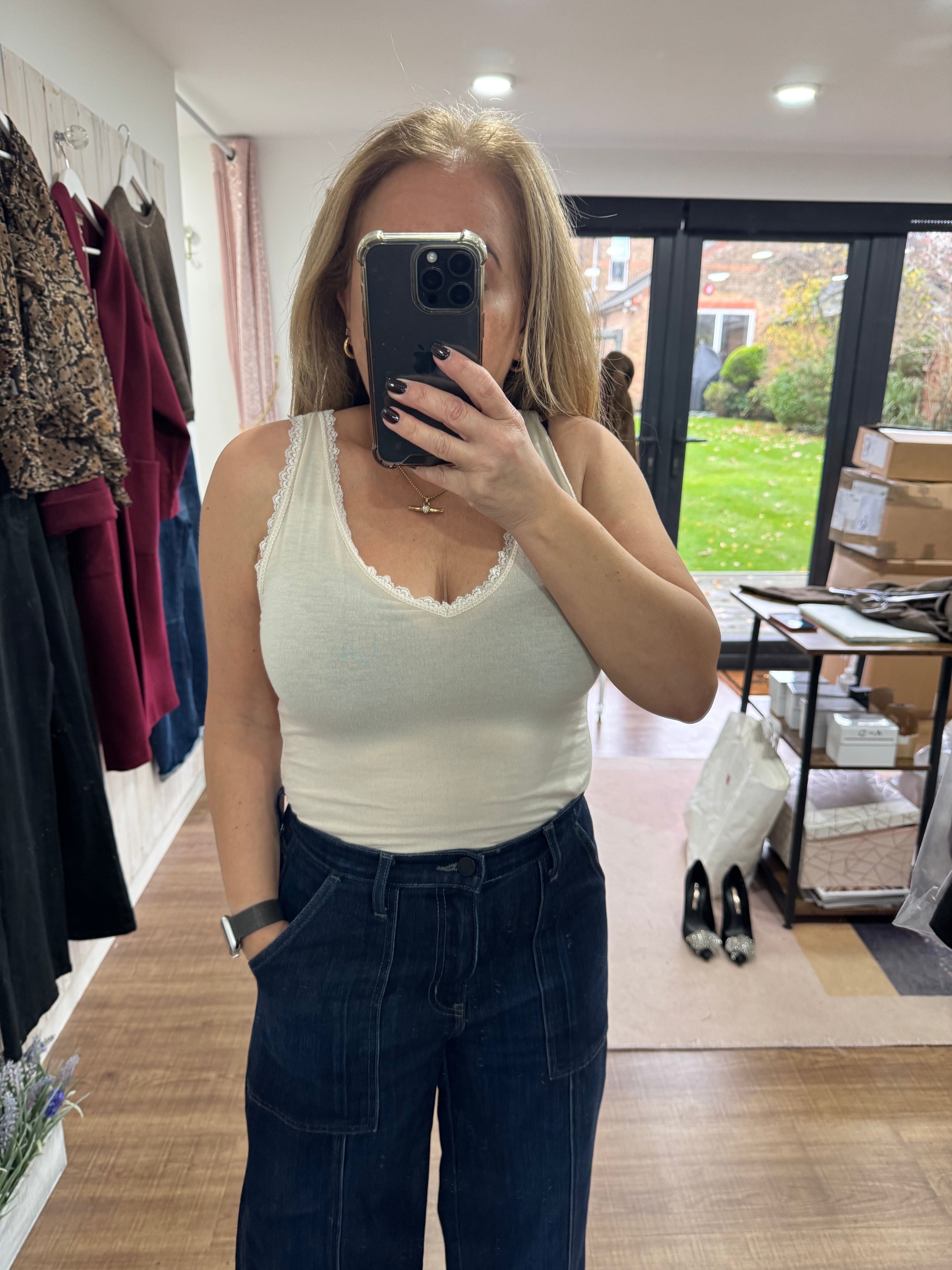 Nadine Lace Trim Vest - 3 Colours - New Brand