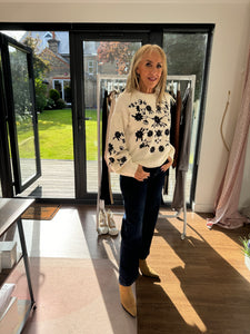 Loire Embroidered Puff Sleeved Sweater - 2 Colours