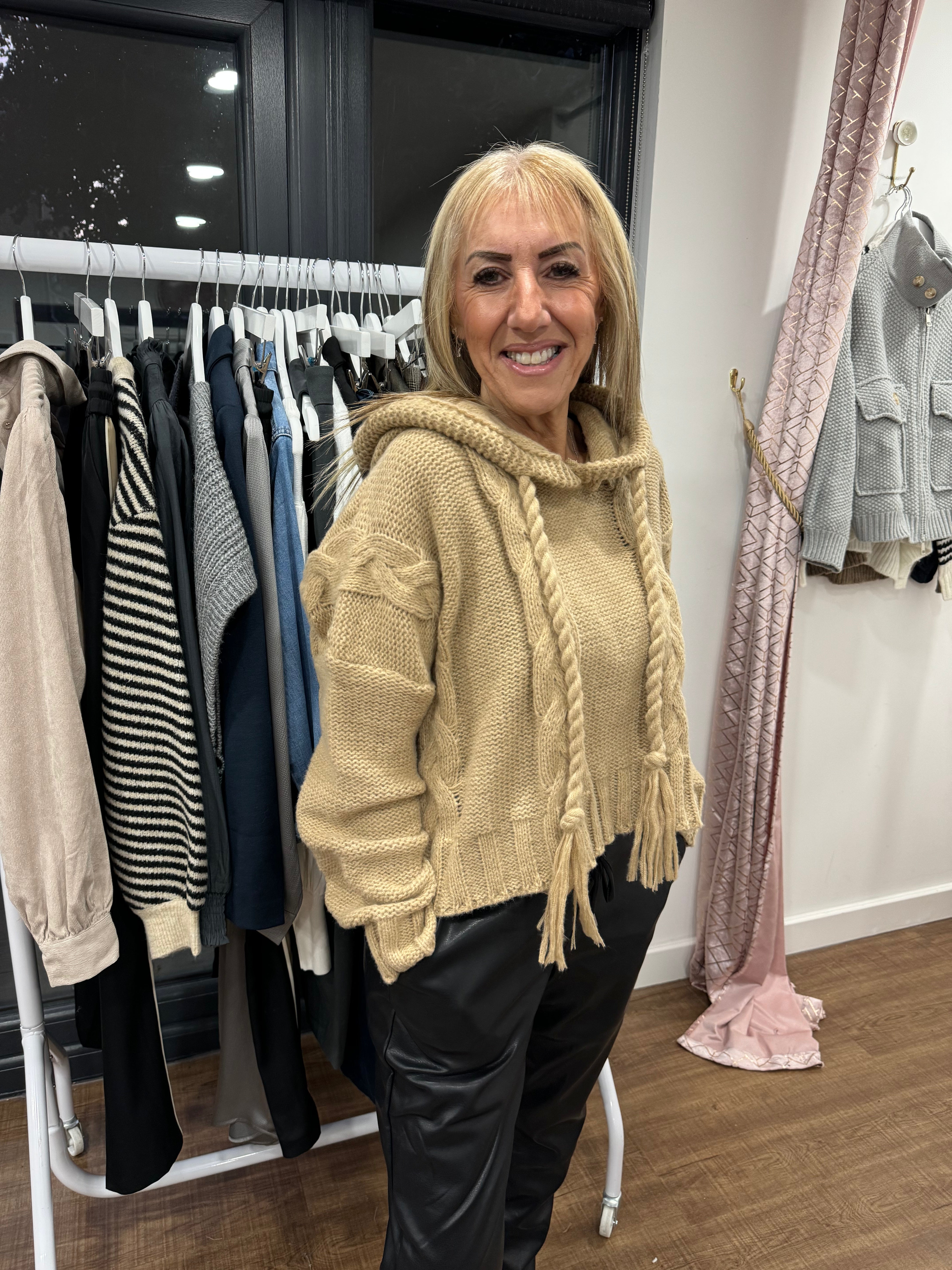 Rope Knitted Hoodie - 2 Colours - New Season