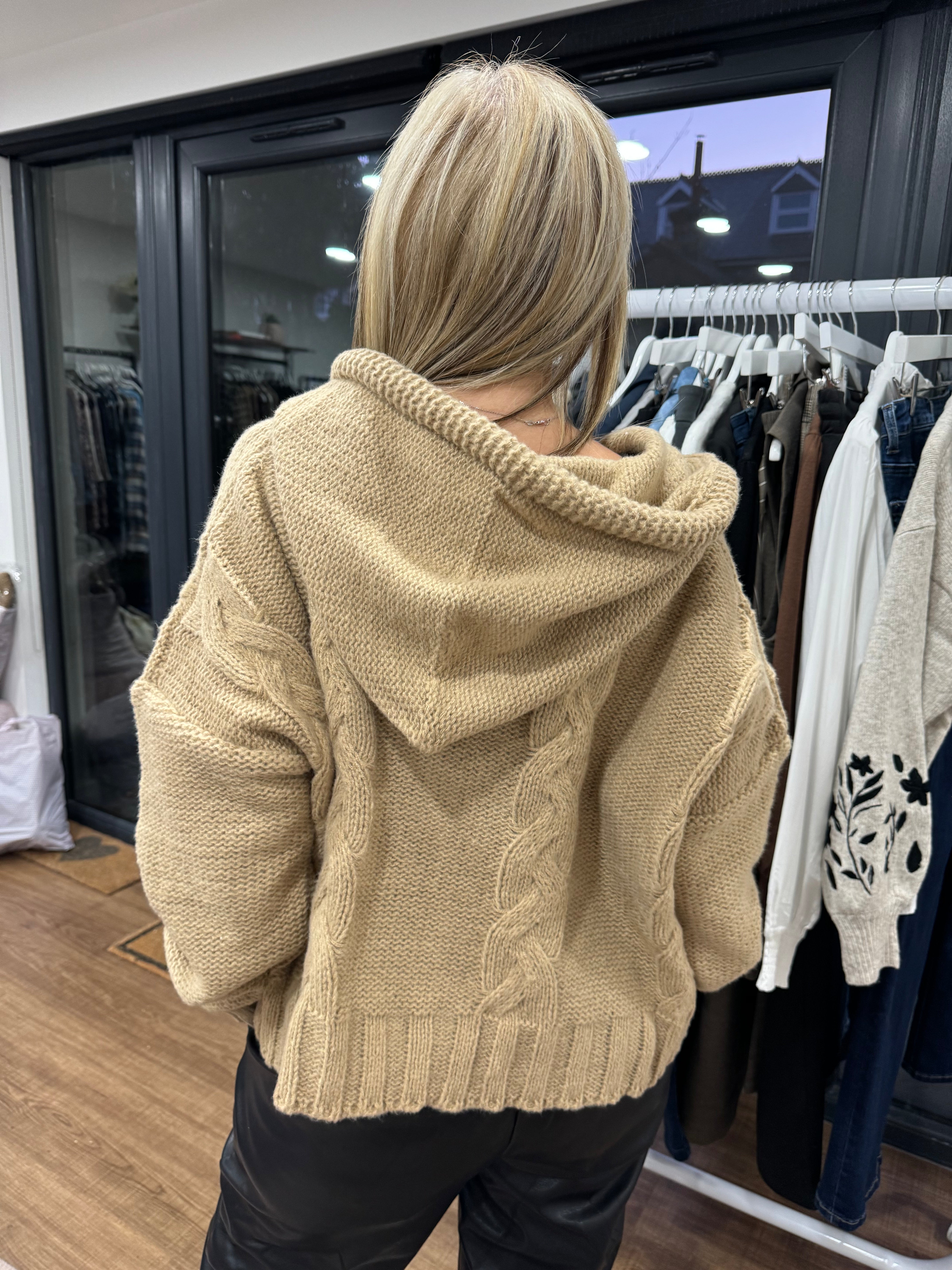 Rope Knitted Hoodie - 2 Colours - New Season