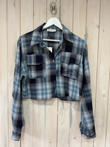 Denim Check Crop Shirt - Autumn Collection