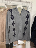 Load image into Gallery viewer, Argyle Cashmere Blend Hoodie - 2 Colours - AW26
