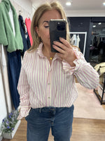 Load image into Gallery viewer, Candy Stripe Ruffle Blouse - New Season
