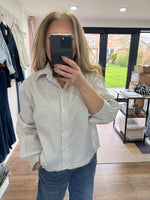Load image into Gallery viewer, Ruffle Pinstripe Blouse - 3 Colours - New Season

