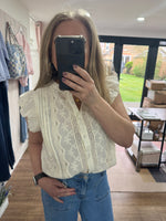 Load image into Gallery viewer, Amalie Embroidered Lace S/Slv Blouse - New Season
