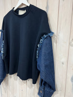 Load image into Gallery viewer, Brody Denim Sleeve Sweatshirt - New Colour- New Collection
