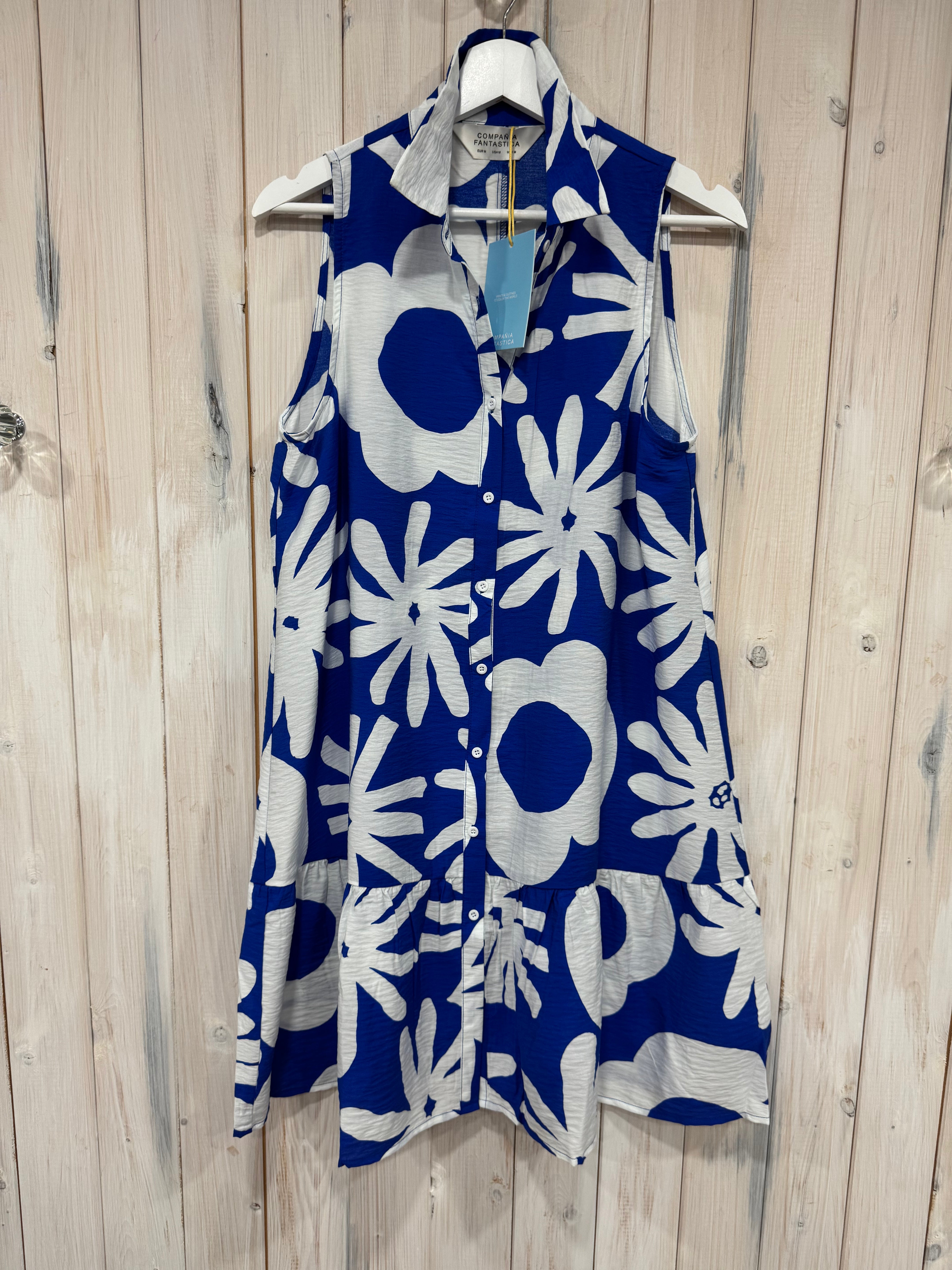 Blue Flower Mini Dress - New Season - Compania