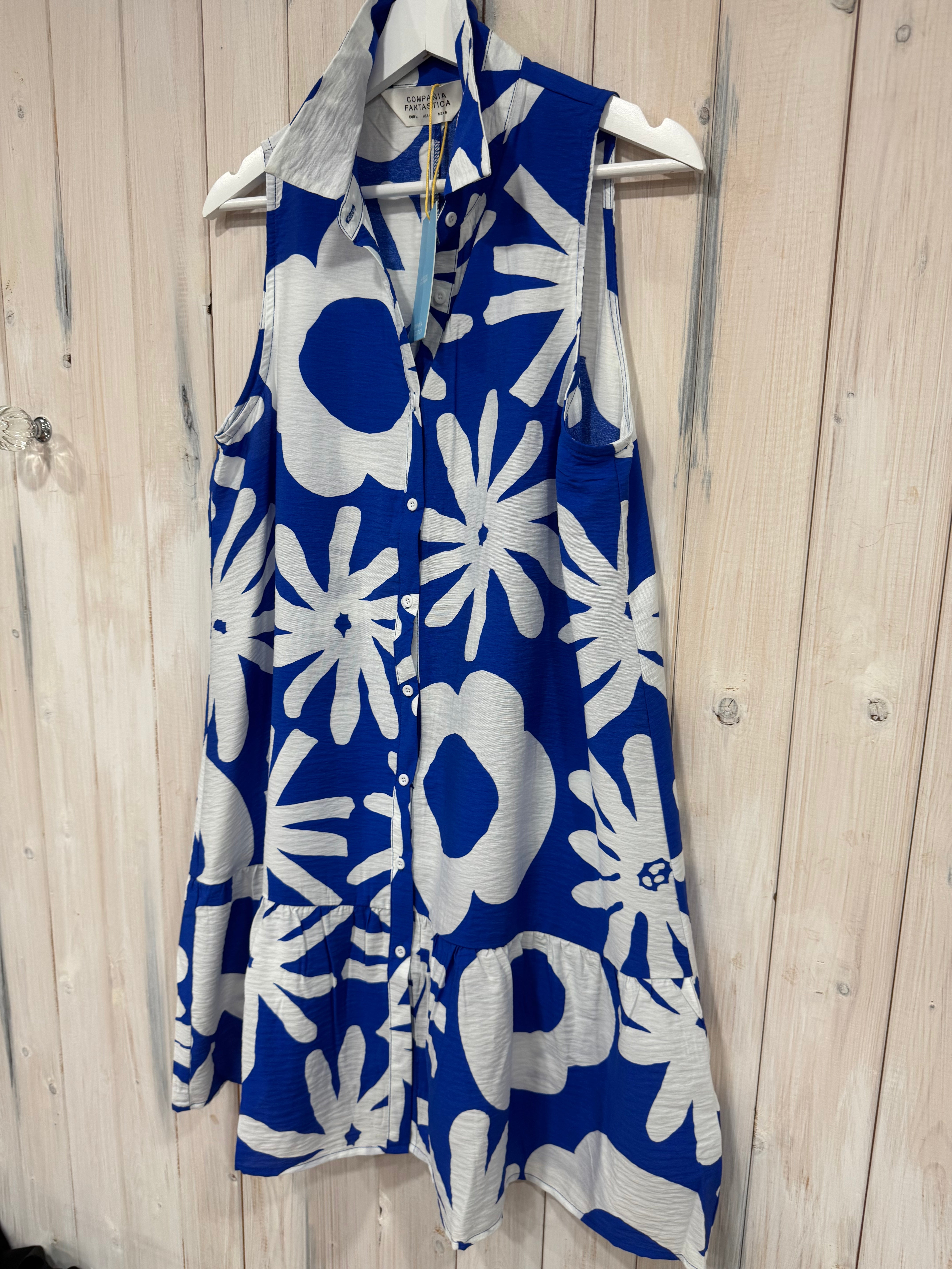 Blue Flower Mini Dress - New Season - Compania