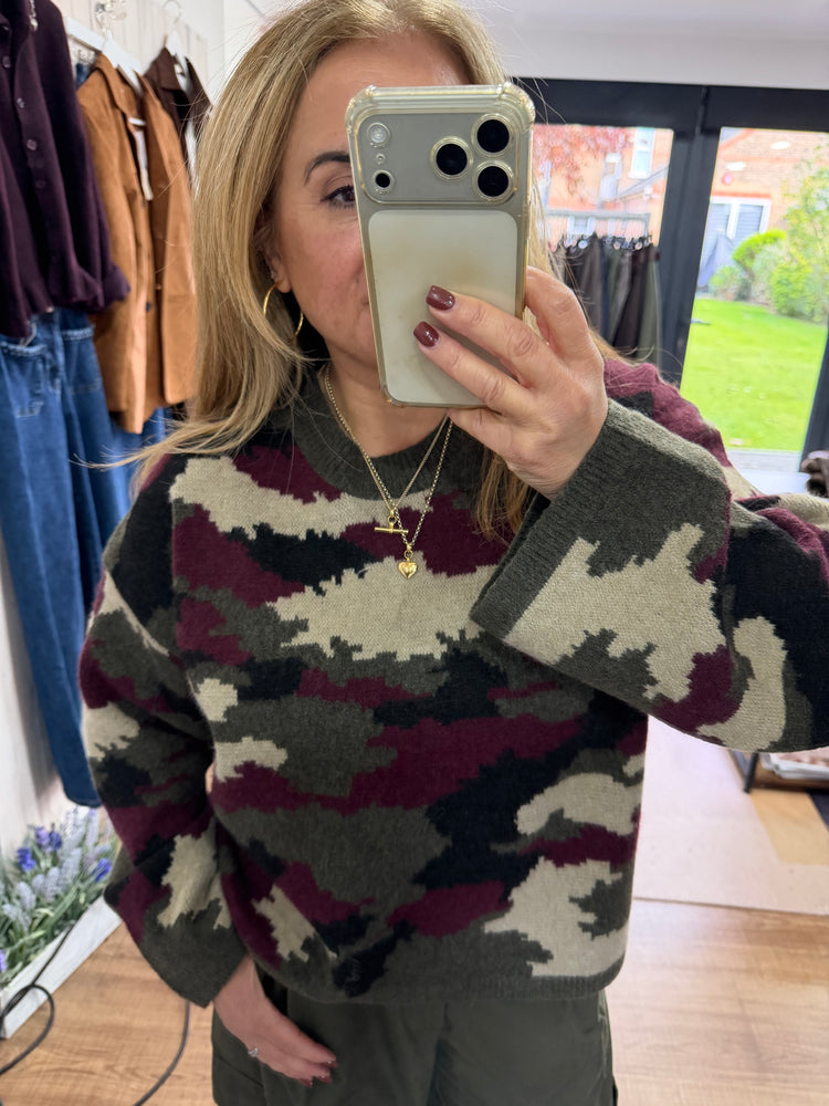 Berry. Camo Jumper - AW26