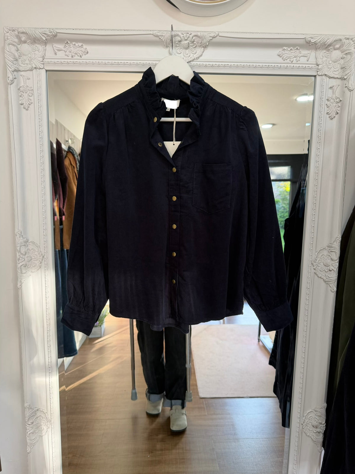 Fine Baby Cord Puff Shoulder Blouse - AW26