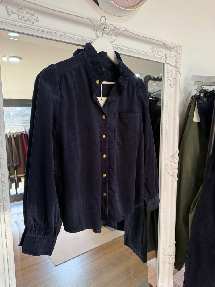 Fine Baby Cord Puff Shoulder Blouse - AW26