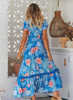 Load image into Gallery viewer, Ana Santorini Print Carmen Maxi Dress - Jaase

