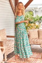 Load image into Gallery viewer, Spring Valley Print Claudette Maxi Dress - 1 medium left! - Jaase
