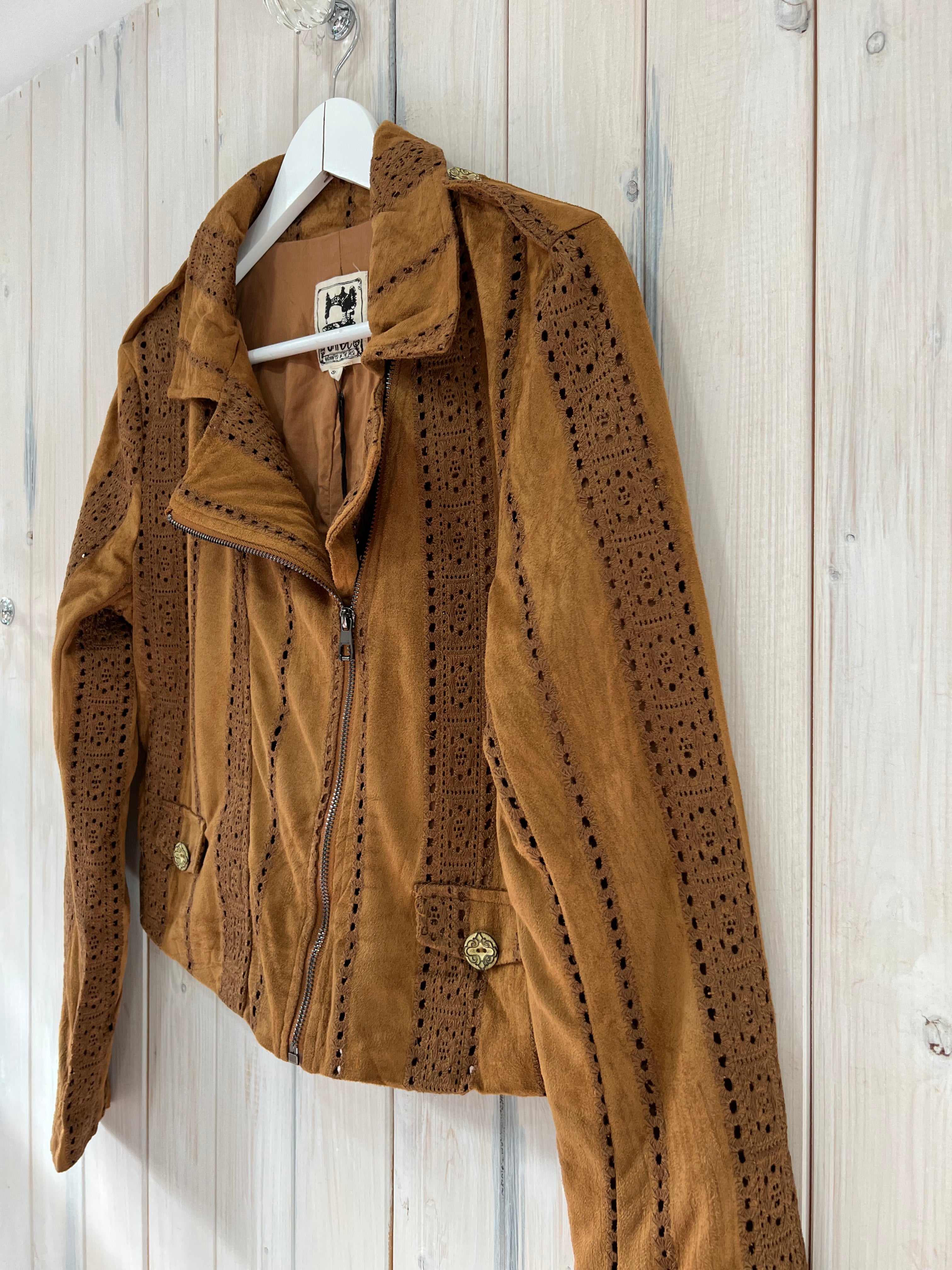 Tan Jodi Faux Suede Jacket - Jaase Australia