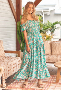 Spring Valley Print Claudette Maxi Dress - 1 medium left! - Jaase