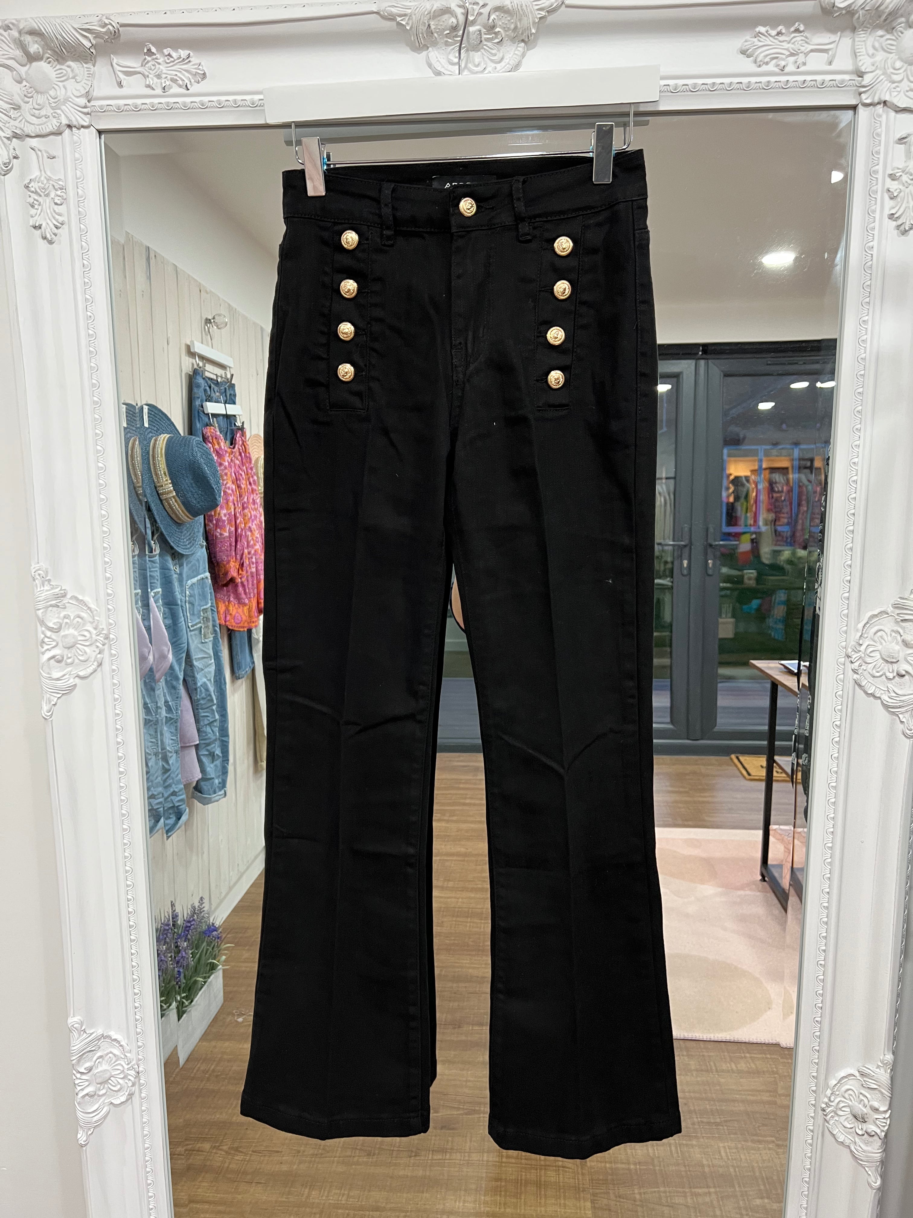 Boussy Skinny Button Flare - New Colour Black - New Collection.