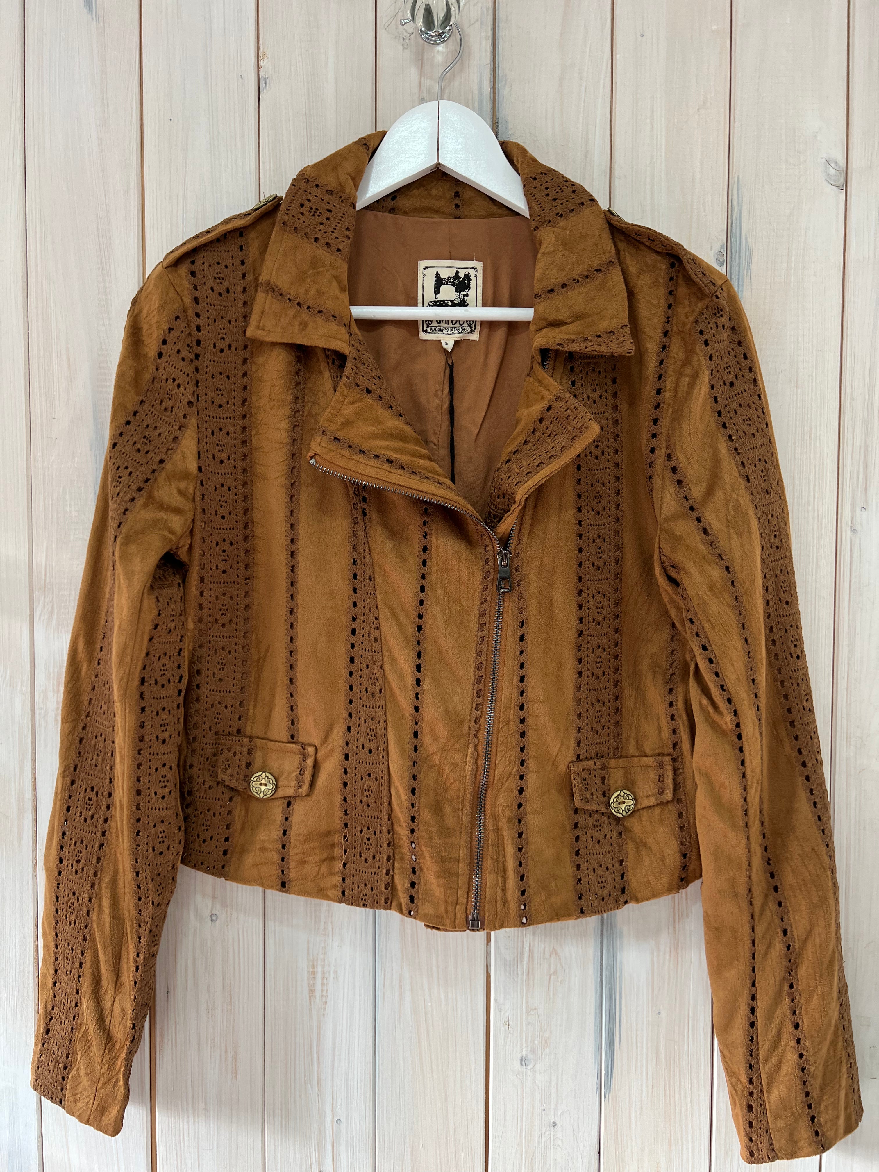 Tan Jodi Faux Suede Jacket - Jaase Australia