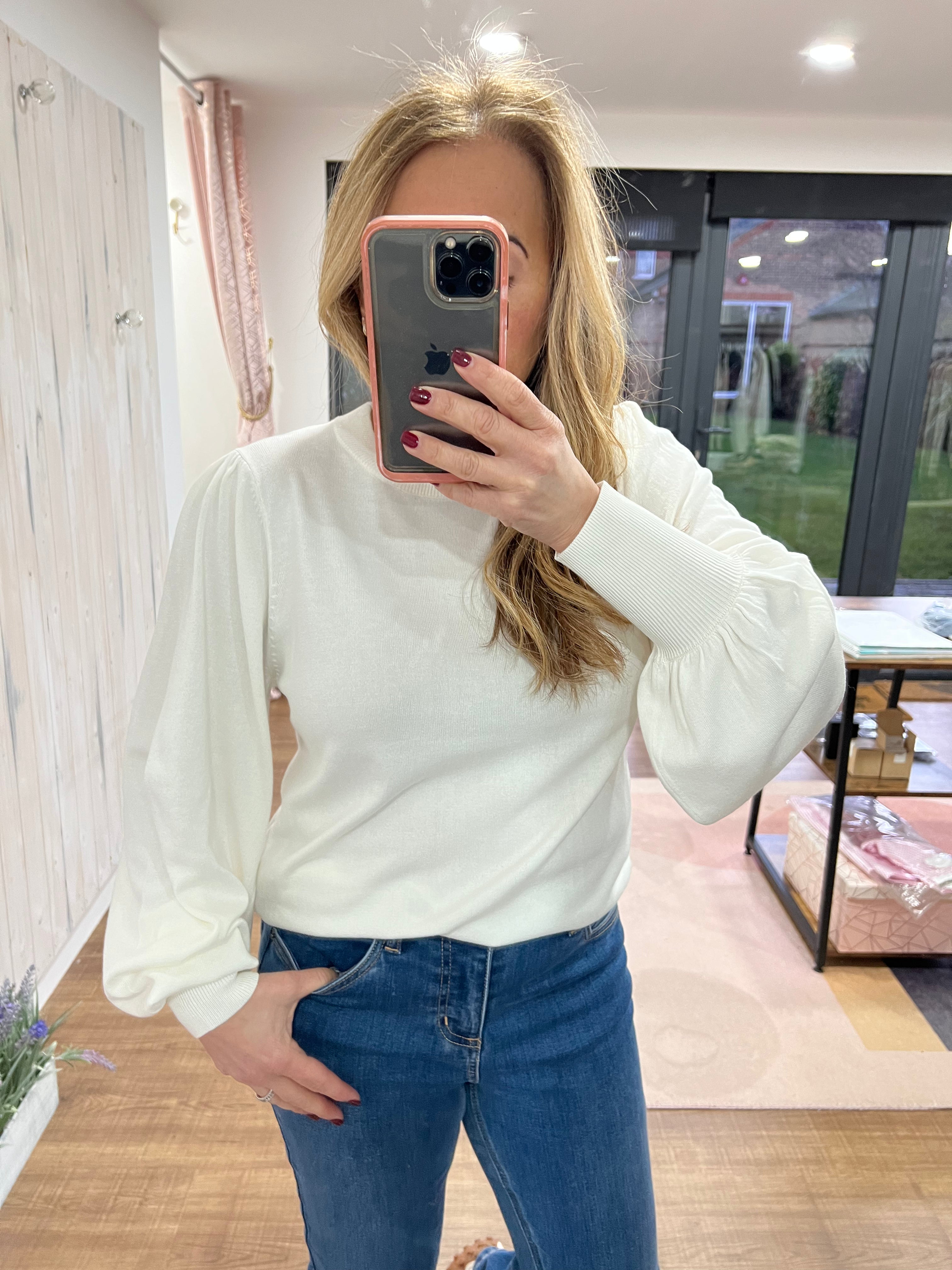 Balloon sales sleeve sweater
