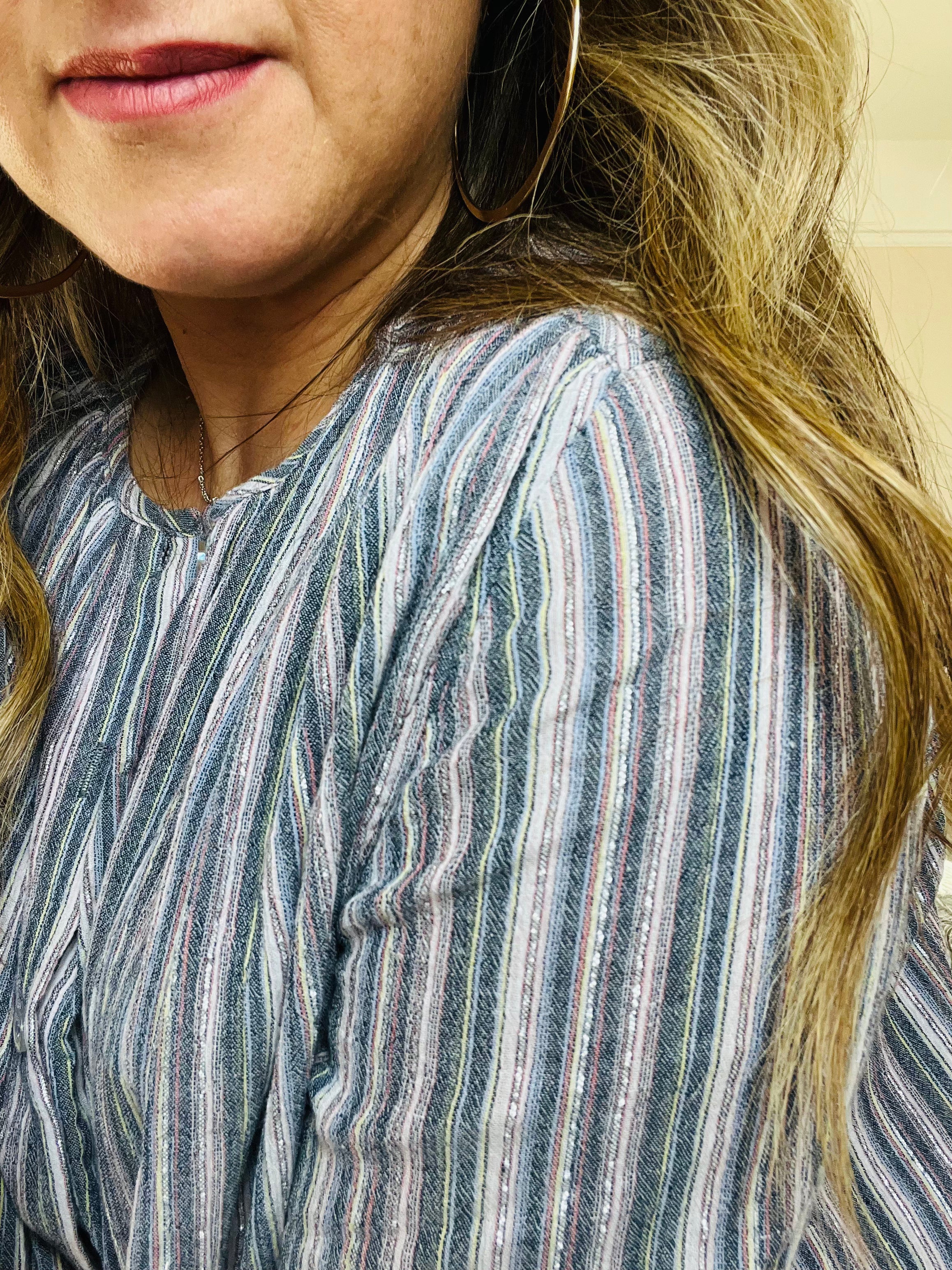 Lonnie Stripe Blouse - 1 Left! - New Brand Orfeo