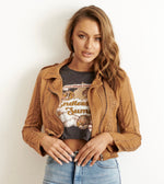 Load image into Gallery viewer, Tan Jodi Faux Suede Jacket - Jaase Australia
