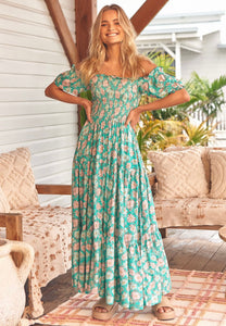 Spring Valley Print Claudette Maxi Dress - 1 medium left! - Jaase
